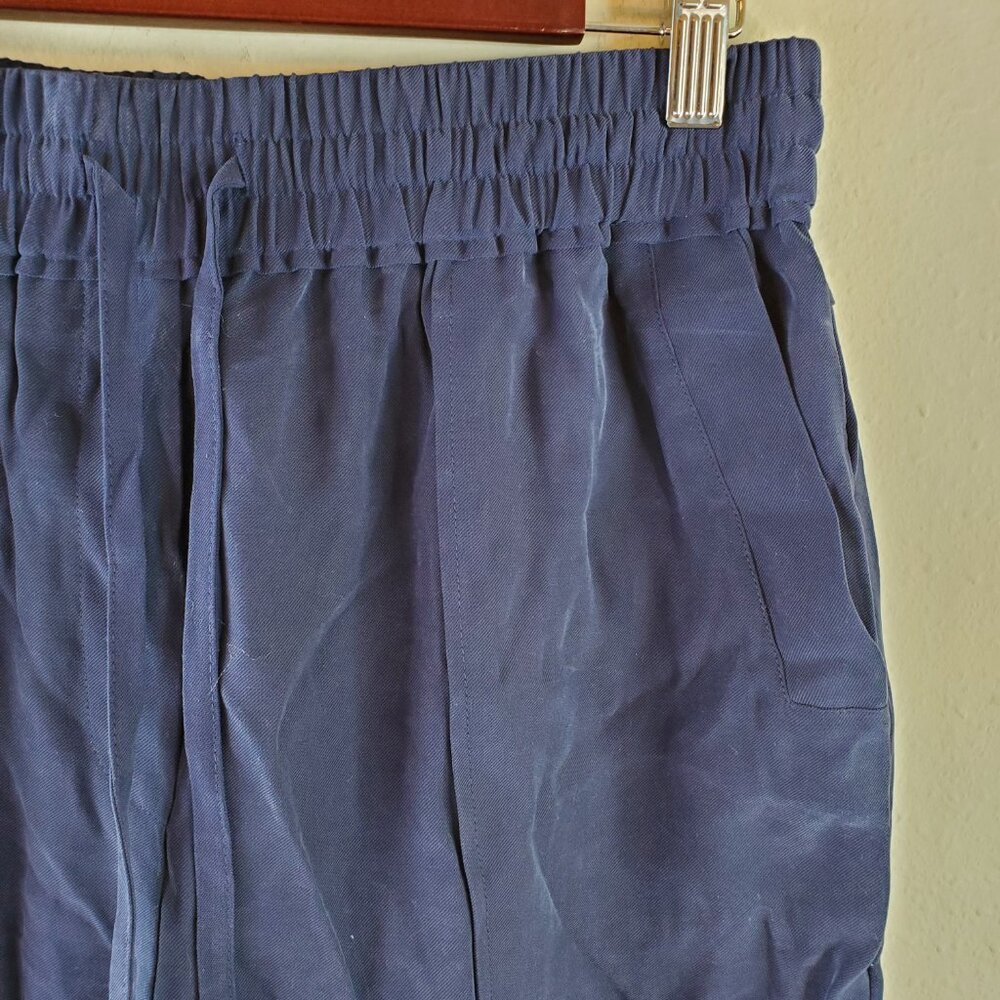 Whistles Womens Navy Madison Drawstring Pocket Detail Trouser Pants 8 - Picture 5 of 9